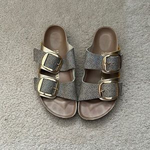 Gold Patterned Birkenstocks